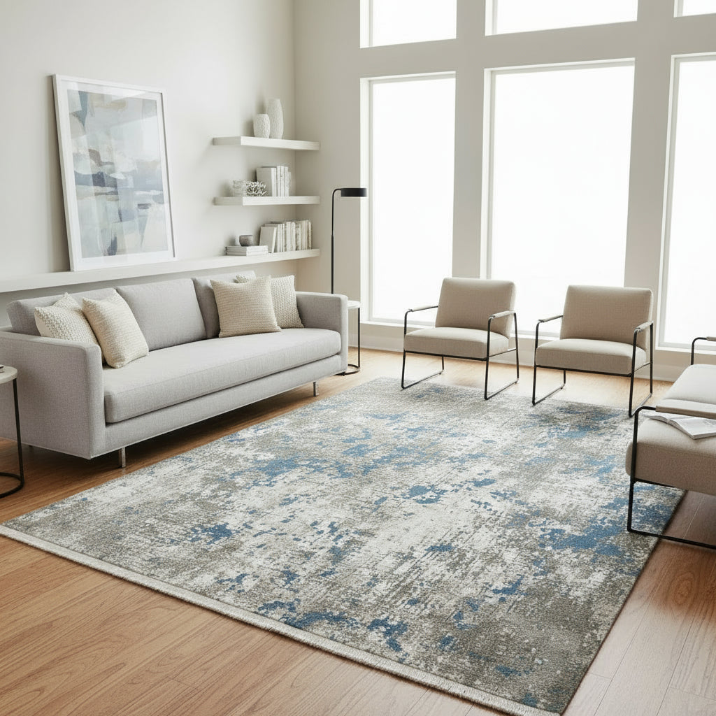 Covor Modern Begonvil ,Turcoaz - EmaCarpets