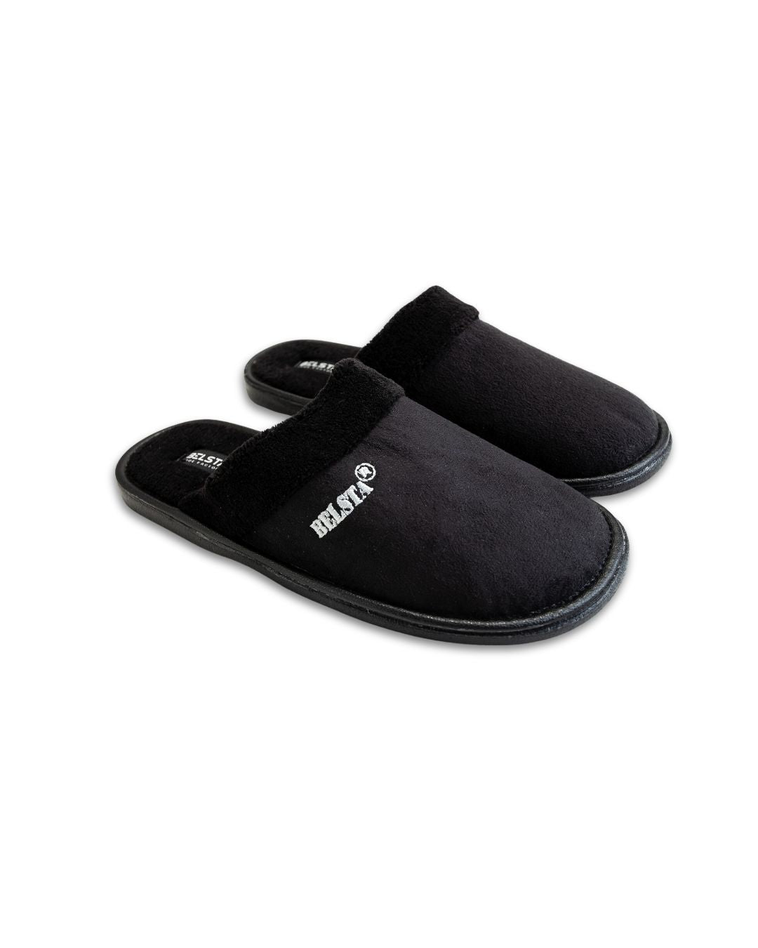 Papuci bărbătești negri cu broderie