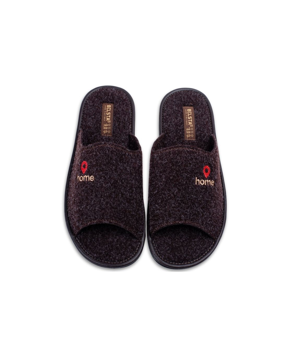 Papuci de casa din fetru brown