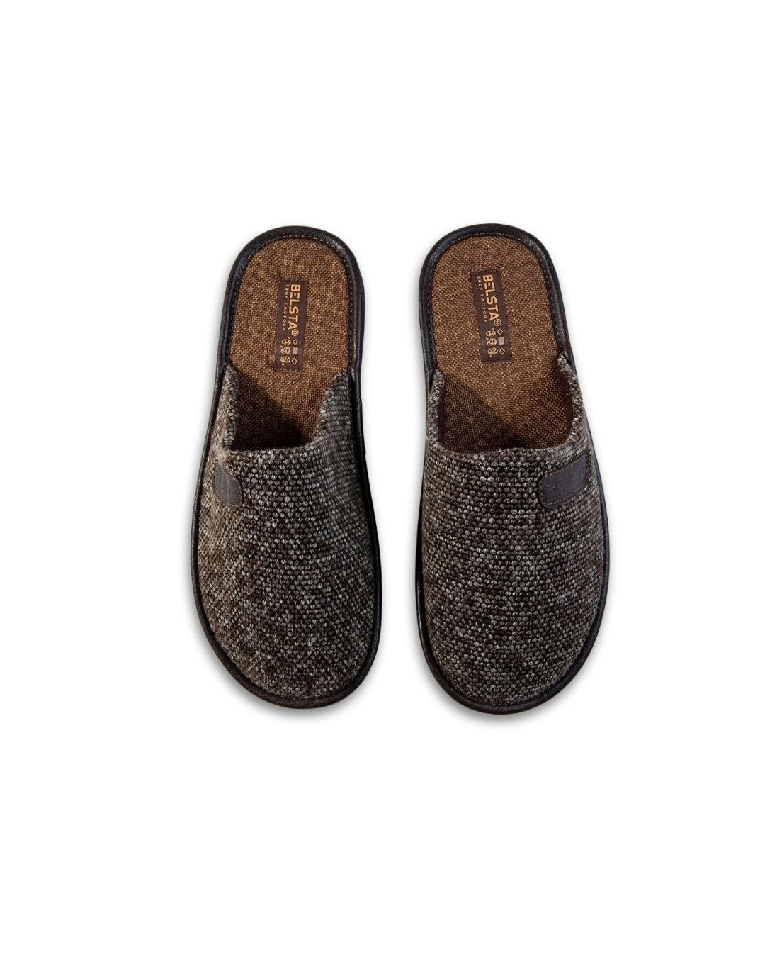 Papuci de casa cu inserție din piele - eco