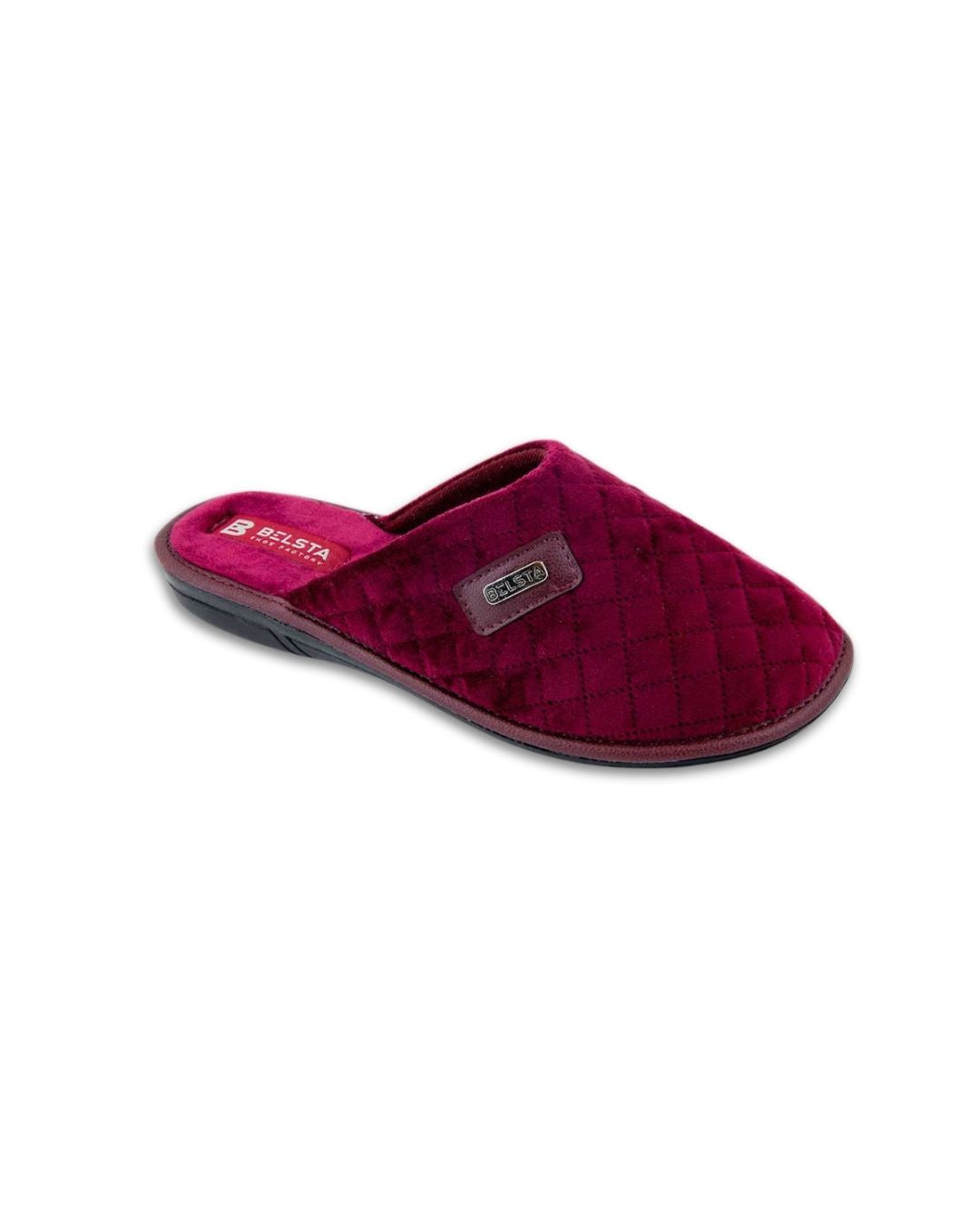 Papuci de casă din velur matlasat