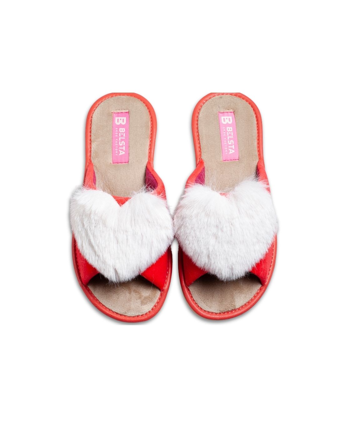 Papuci de casă cu blăniță corai