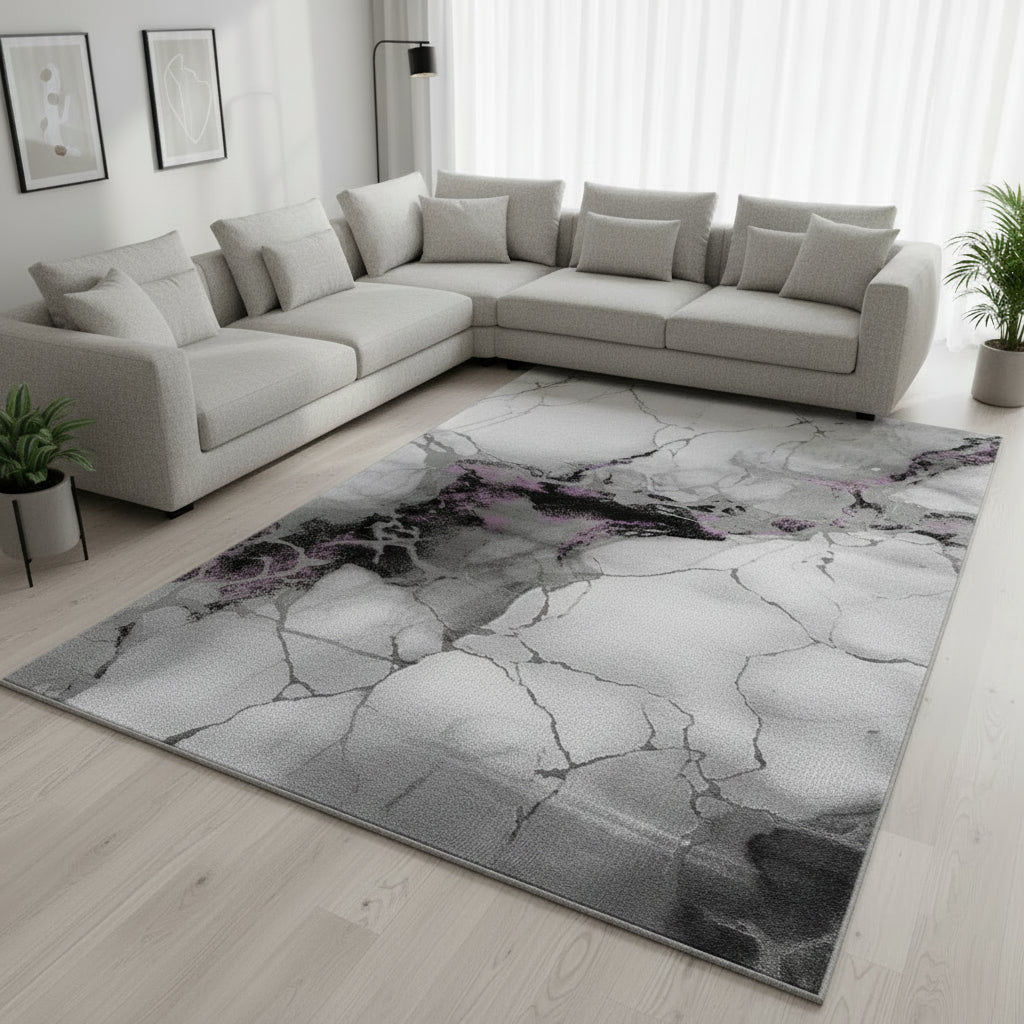 Covor Modern Bella, grey-lila - EmaCarpets