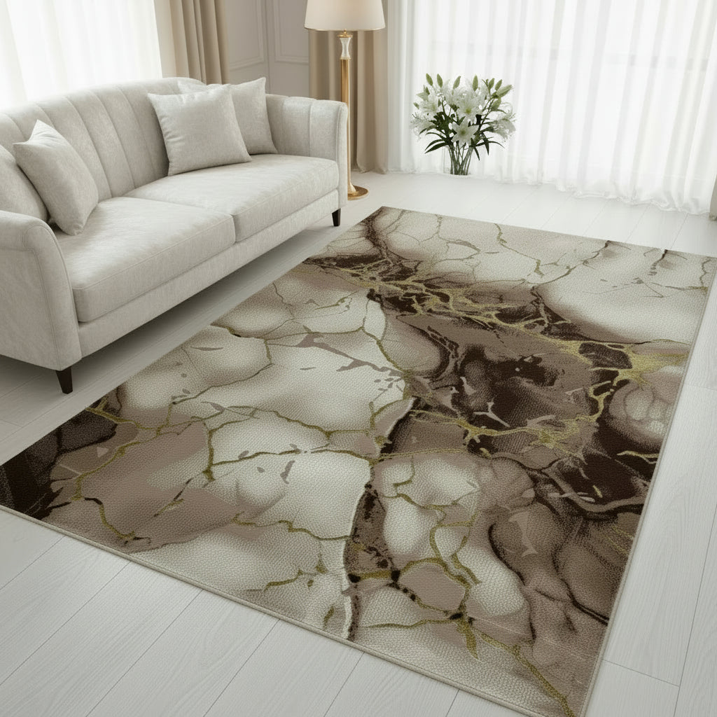 Covor Modern Bella, beige/auriu - EmaCarpets