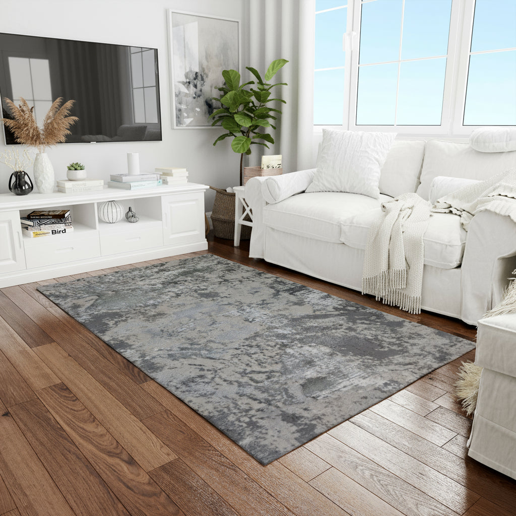 Covor Tisa Gri Dreptunghiular – Design Modern Polipropilenă | EmaCarpets