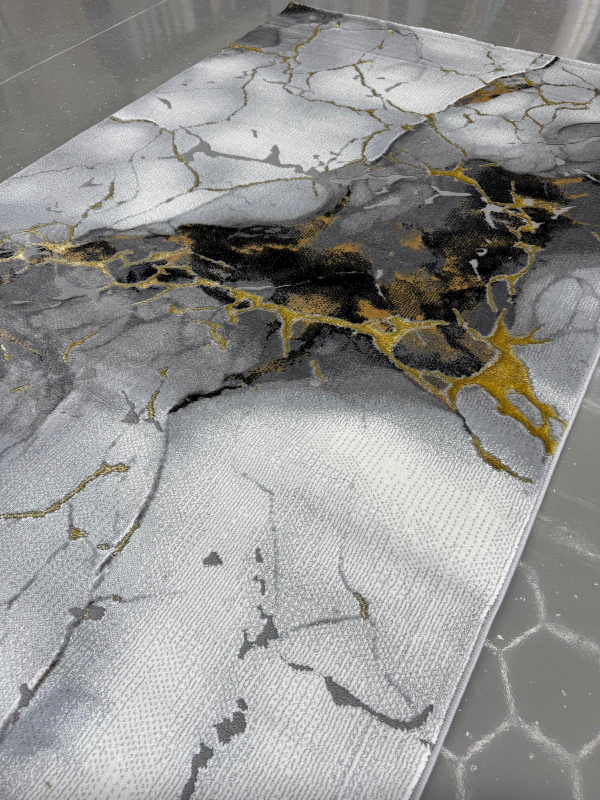 Covor Modern Bella, grey-gold - EmaCarpets