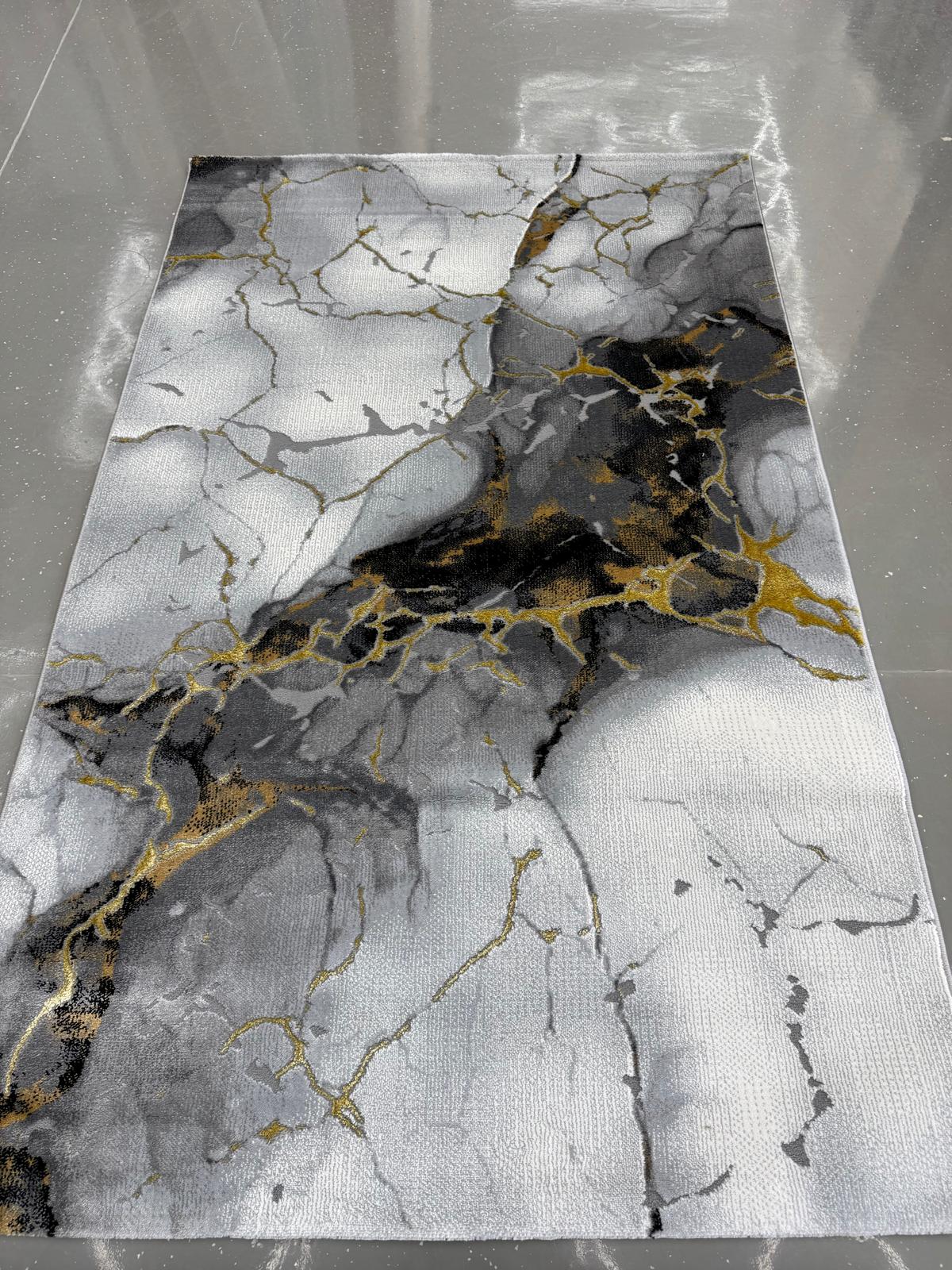 Covor Modern Bella, grey-gold - EmaCarpets