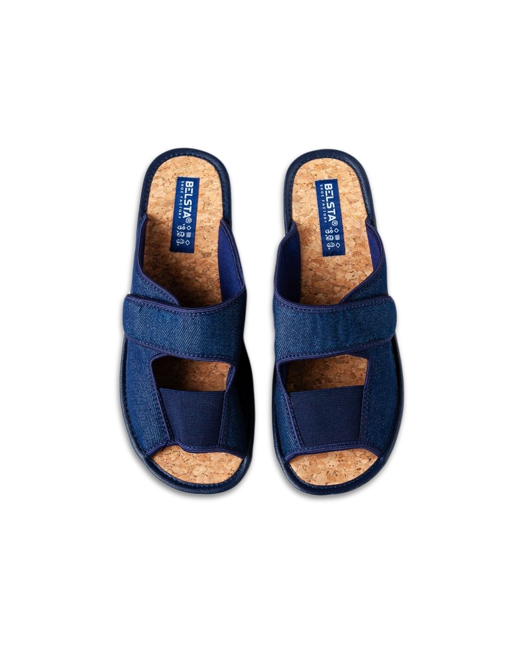 Papuci de casa bleu cu velcro