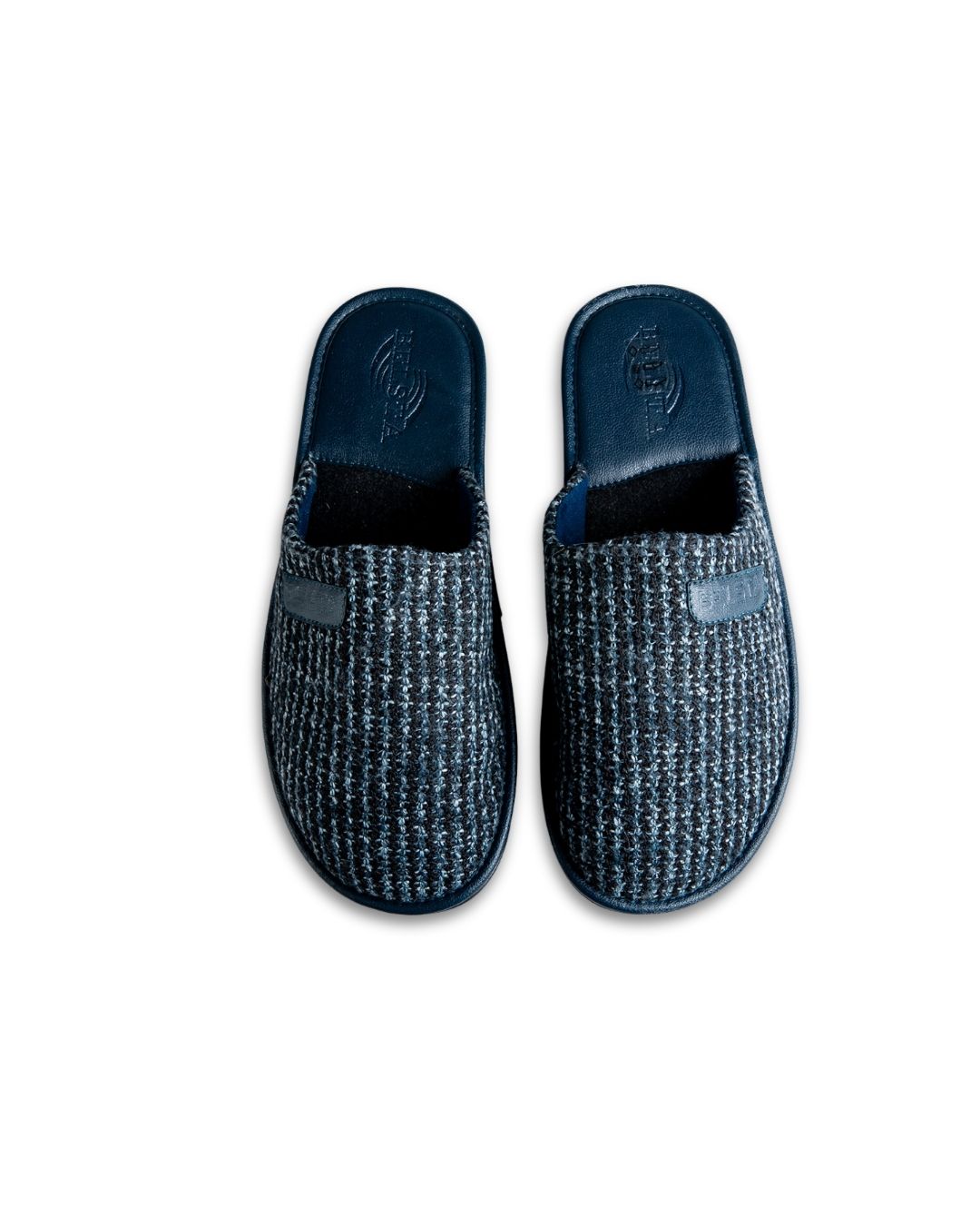 Papuci de casă cu insert din piele