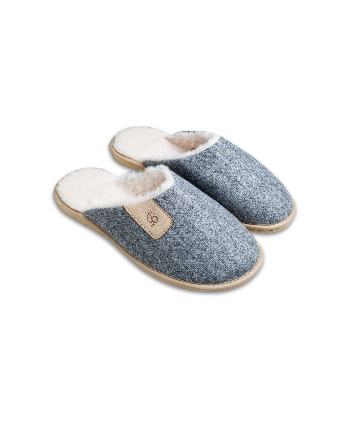 Papuci de casă cu talpă din lână eco
