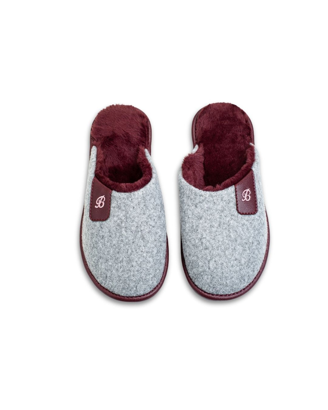 Papuci de casă eco-fur burgundy