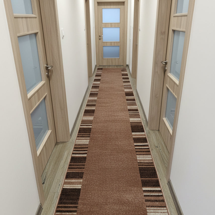 Traversa Mira,model 070 bej/maro, latime 60 cm (surfilata) - EmaCarpets