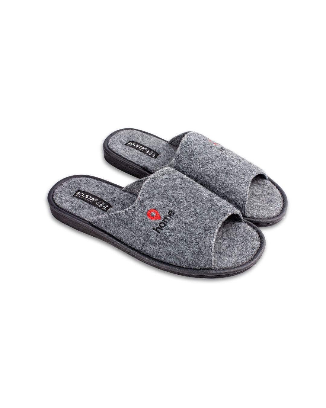 Papuci bărbați din pâslă gri