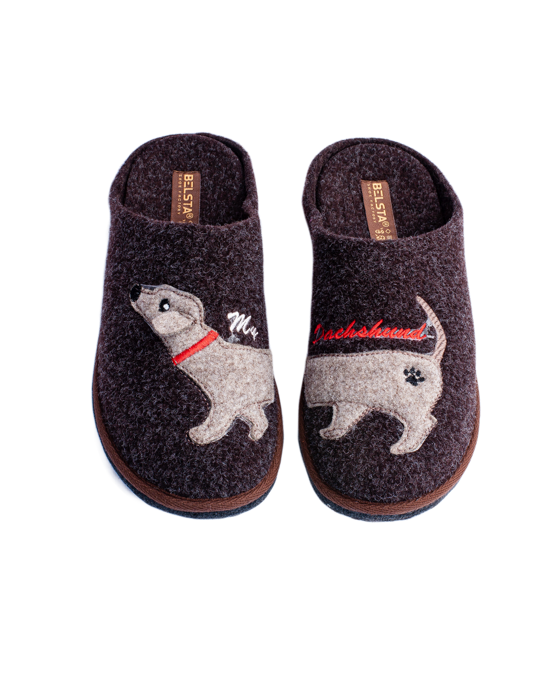 Papuci de casă cu broderie Teckel
