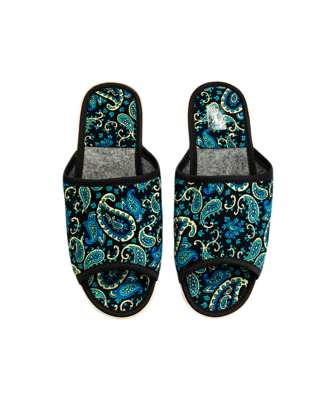 Papuci de casă din velur bleumarin