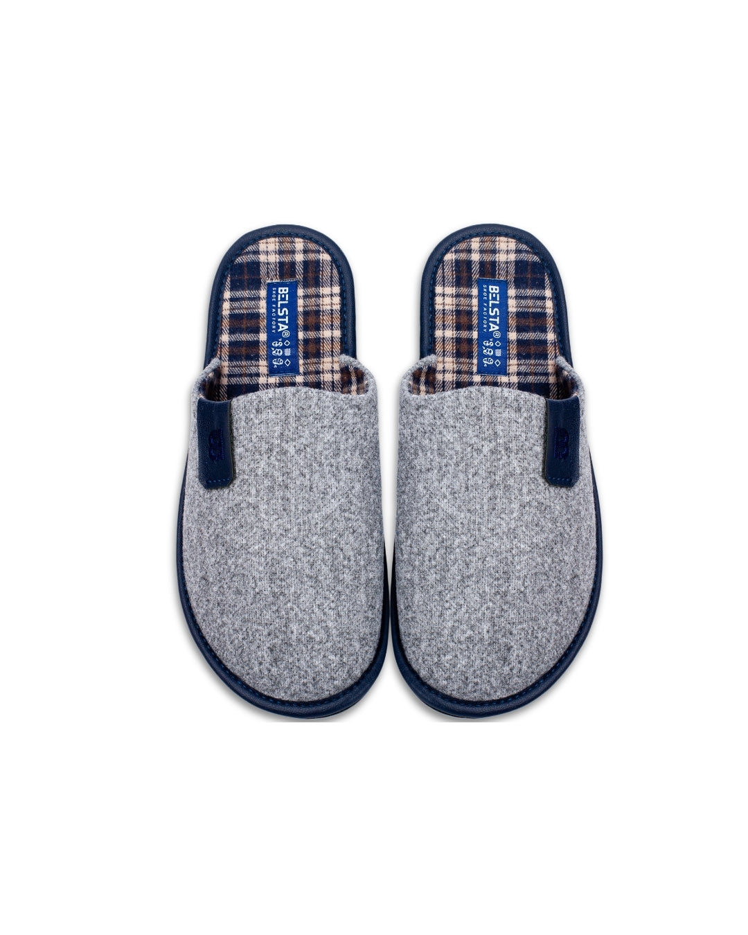 Papuci bărbați din lână gri