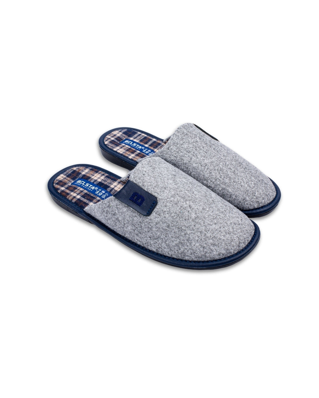 Papuci bărbați din lână gri