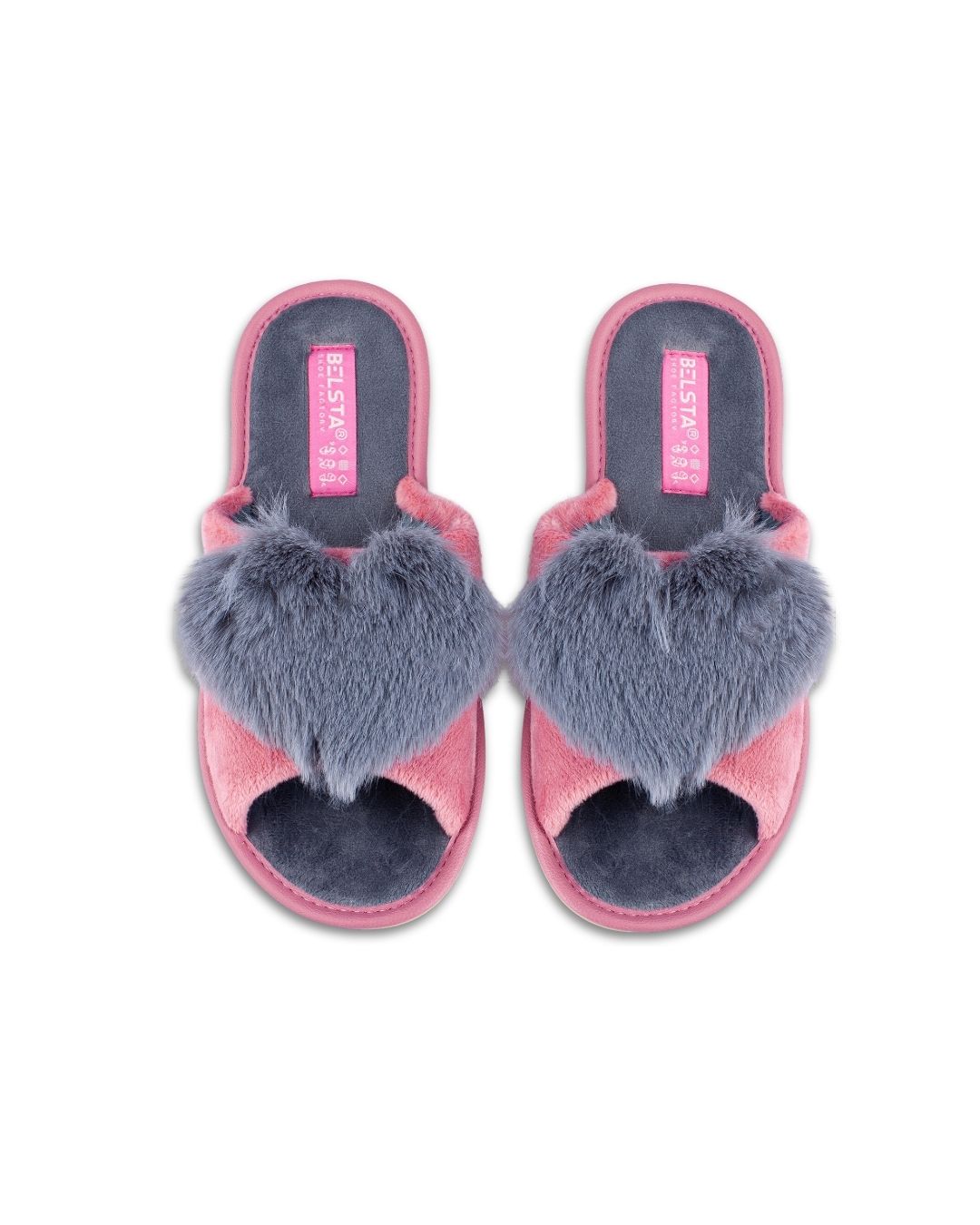 Papuci de casă din velur roze