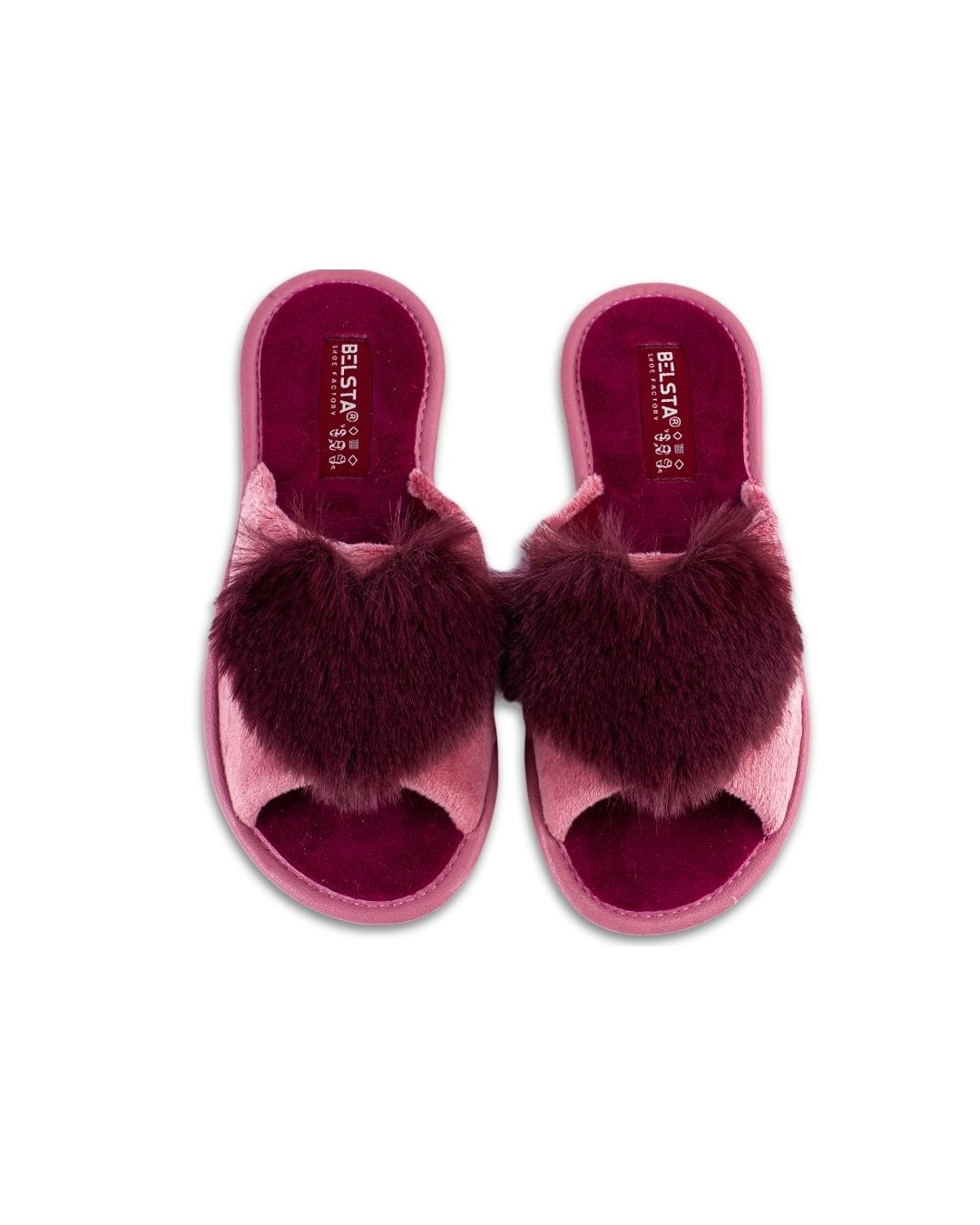 Papuci damă roz inimioară