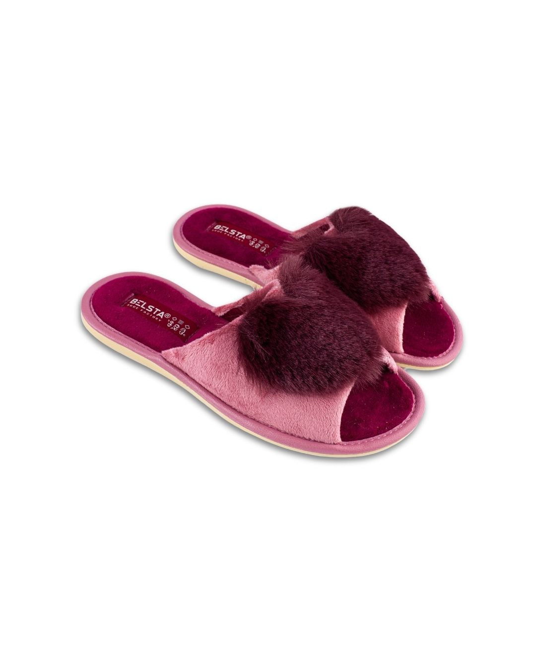 Papuci damă roz inimioară