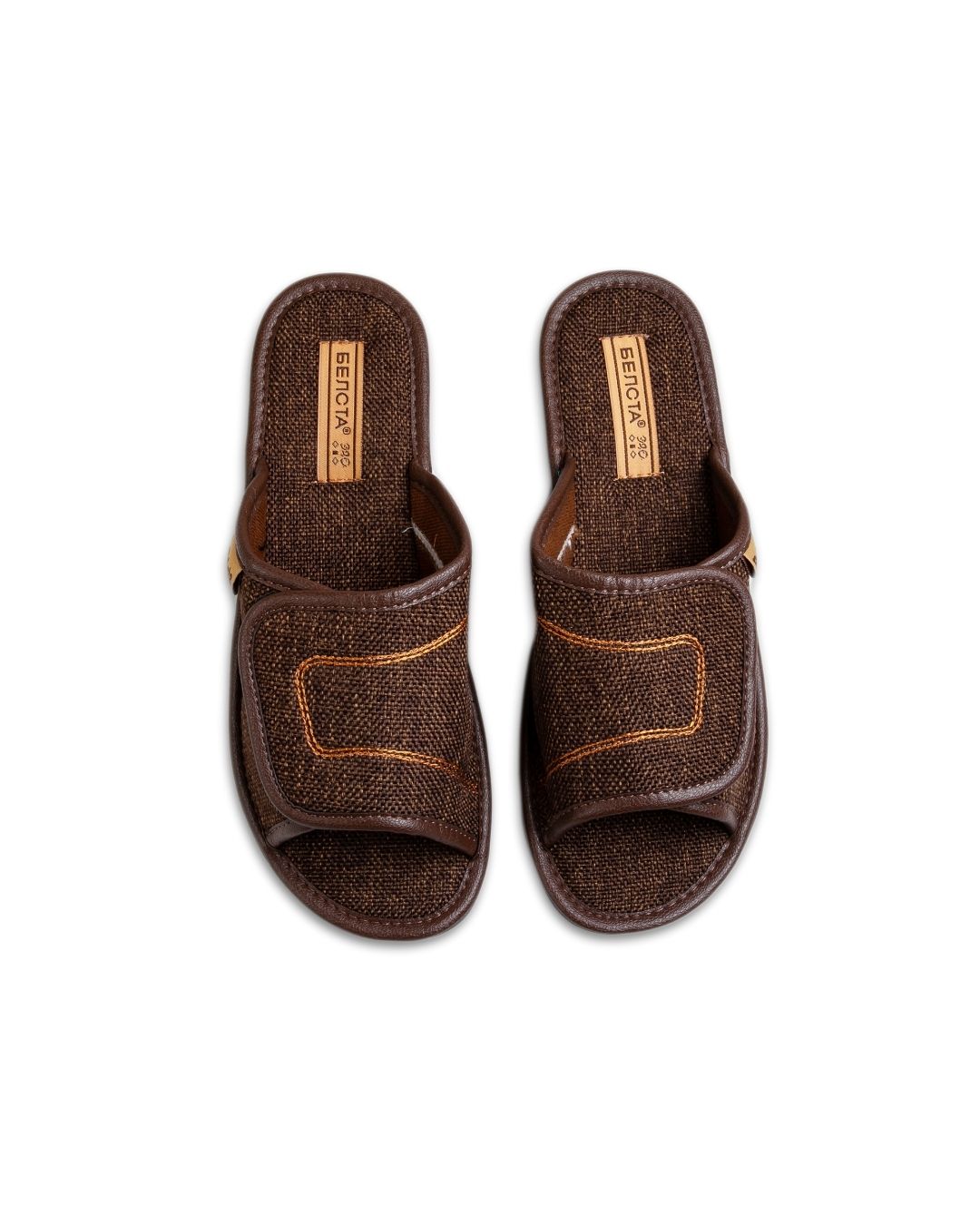 Papuci de casa Velcro brown