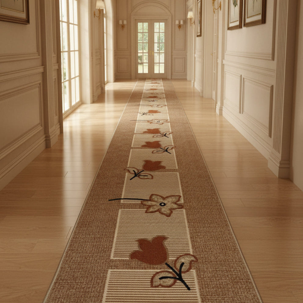 Traversa antiderapanta imprimata Tulip, subtire, latime 67 cm (surfilata) - EmaCarpets