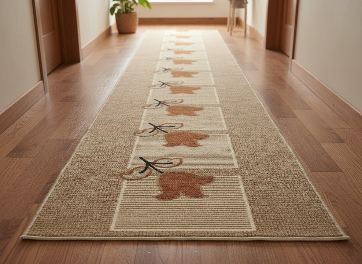 Traversa antiderapanta imprimata Tulip, subtire, latime 80 cm (surfilata)