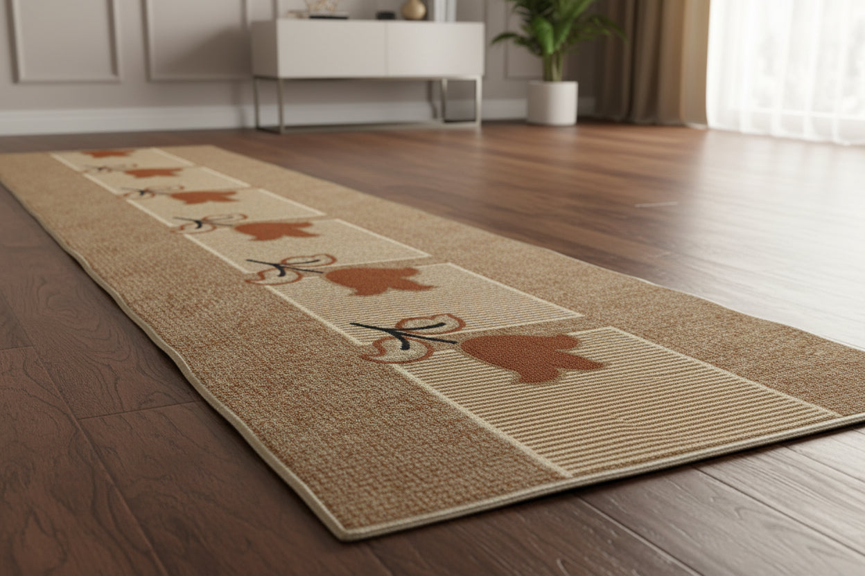 Traversa antiderapanta imprimata Tulip, subtire, latime 67 cm (surfilata) - EmaCarpets