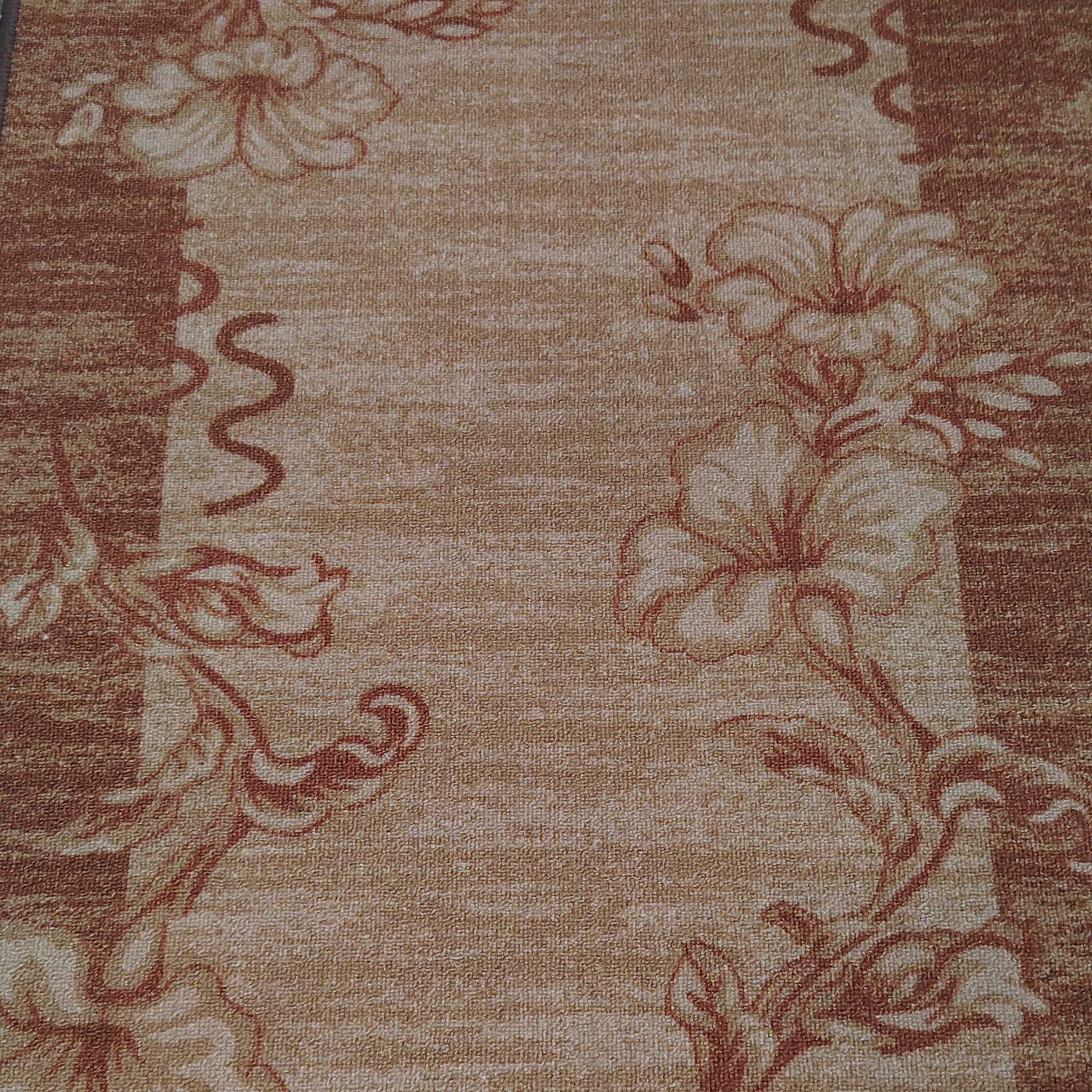 Traversa antiderapanta imprimata Flower, subtire, latime 100 cm (surfilata) - EmaCarpets