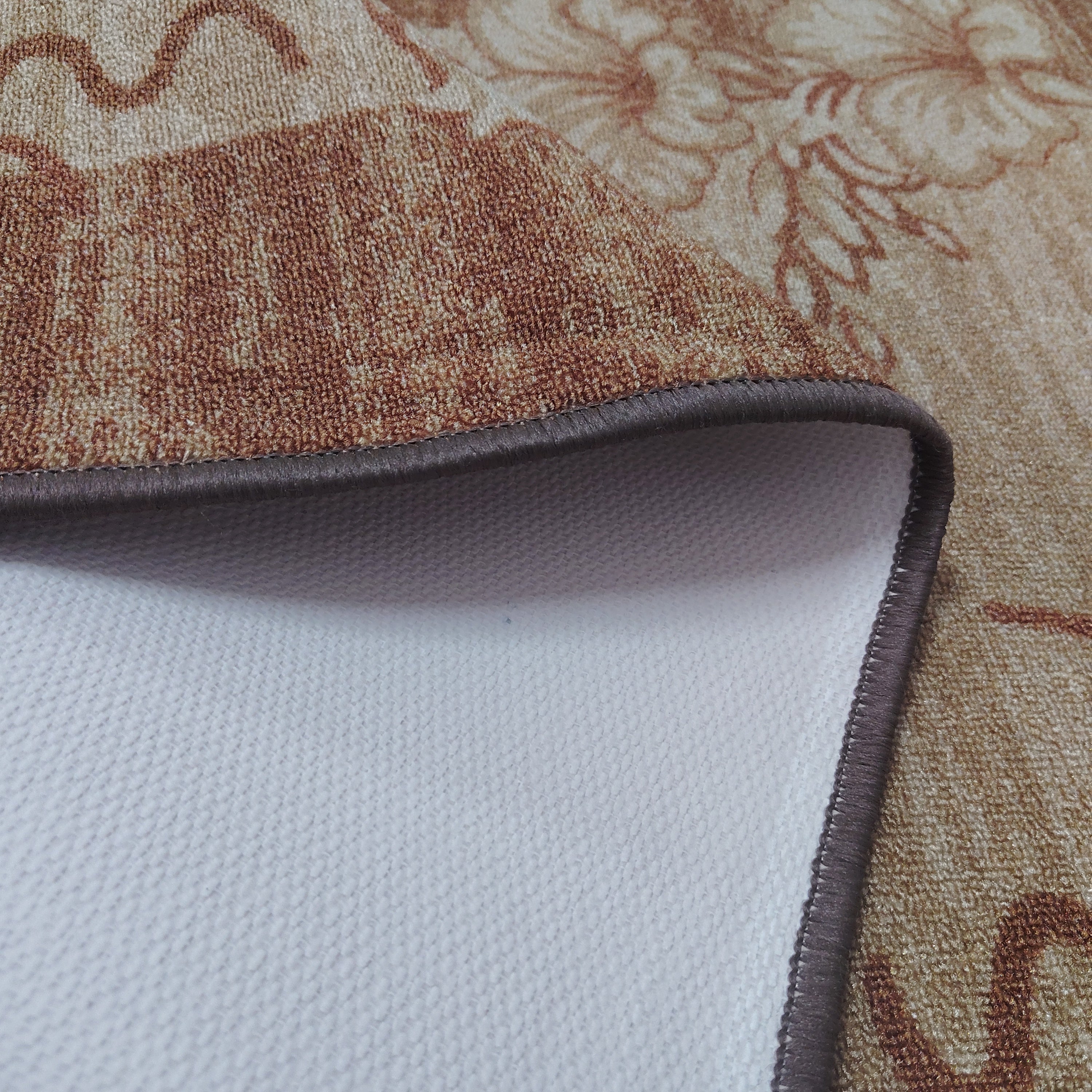 Traversa antiderapanta imprimata Flower, subtire, latime 100 cm (surfilata) - EmaCarpets