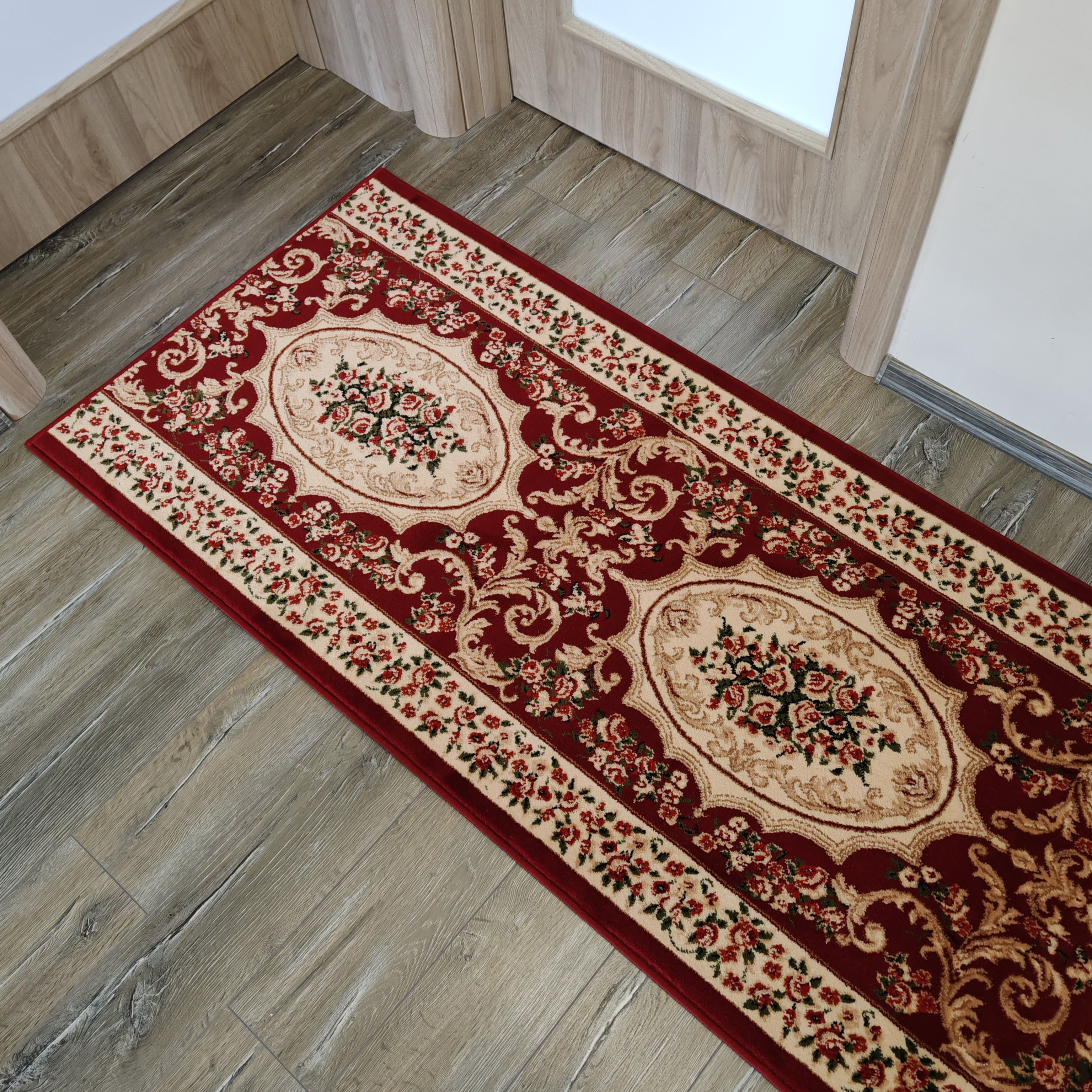 Traversa cu medalion , grena, latime 100 cm (surfilata) - EmaCarpets