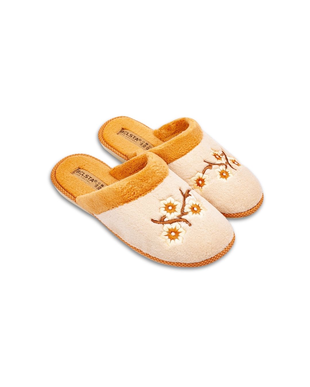 Papuci de casă din frotir crem