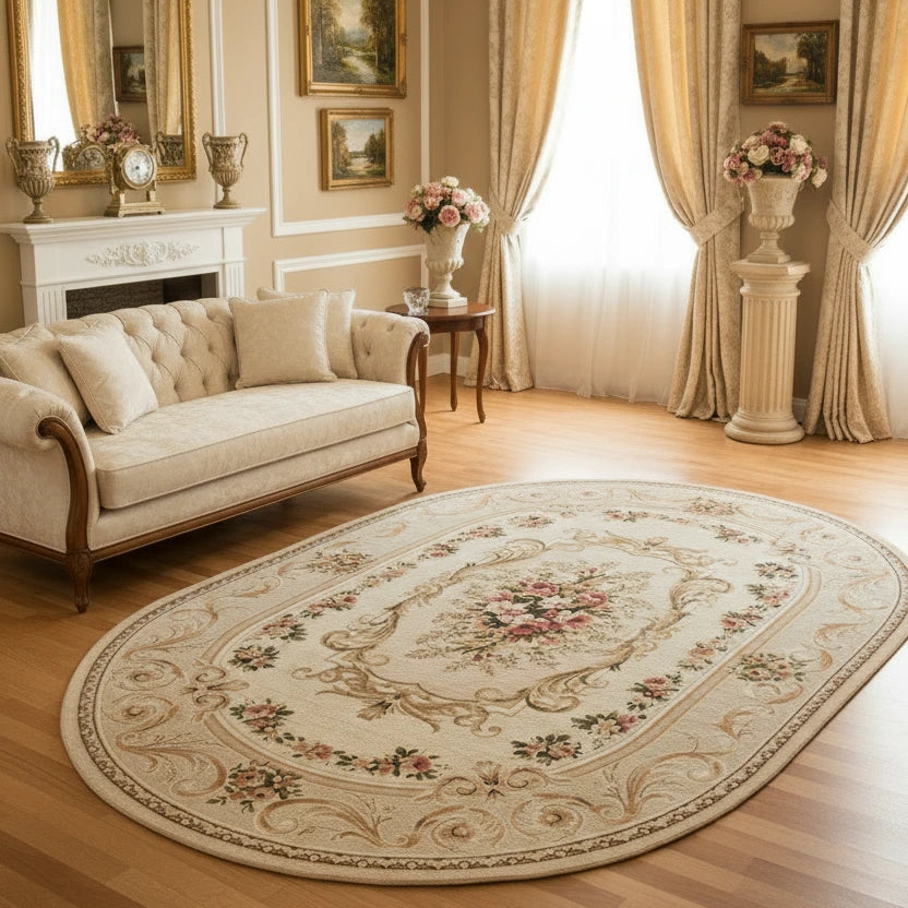 Covor Lotos, crem, oval - EmaCarpets