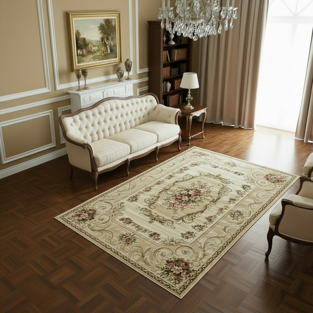 Covor Lotos, crem, dreptunghiular - EmaCarpets