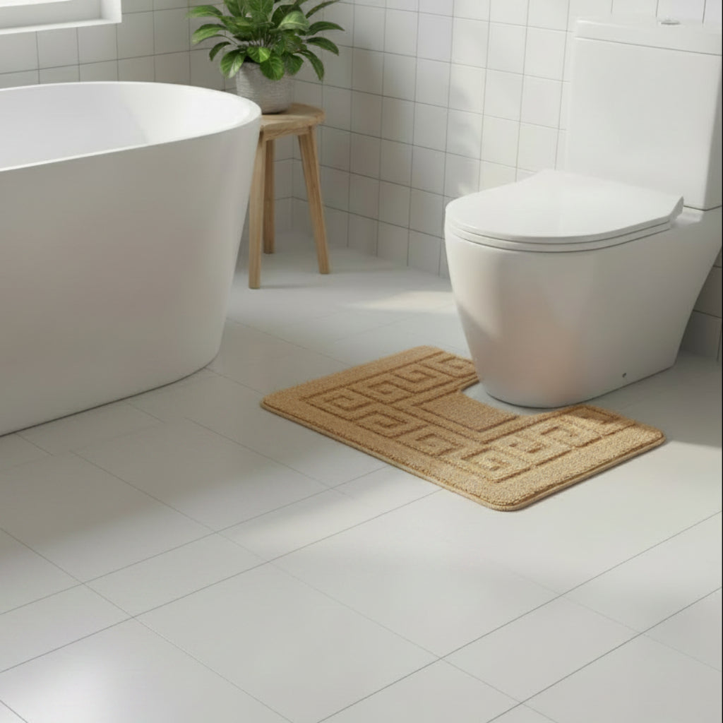 Set baie 2 piese bej 50 x 80 / 40 x 50 cm - EmaCarpets