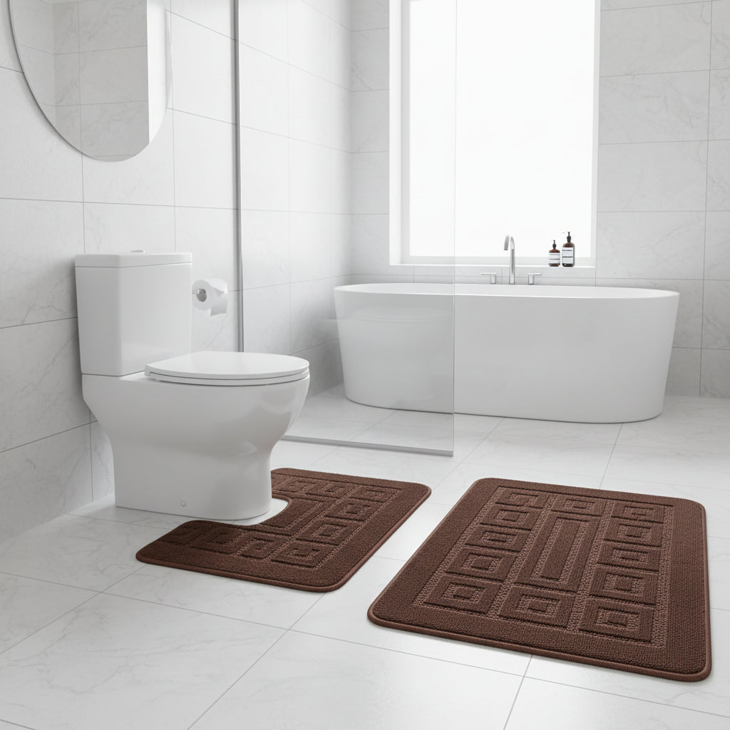 Set baie 2 piese maro 50 x 80 / 40 x 50 cm - EmaCarpets