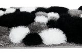 Covor modern matase 3D, gri/negru