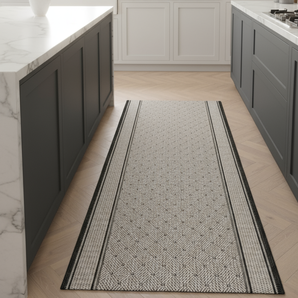 Traversa antiderapanta Flex romb, crem, latime 67 cm (surfilata) - EmaCarpets